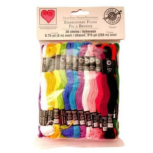 Loops & Threads Embroidery Floss 36 Skeins Mixed Colors New‎